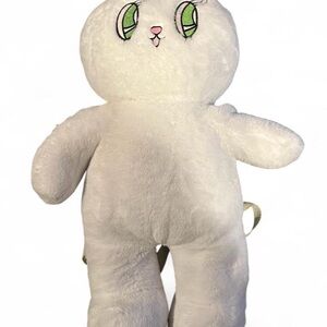 White Plush Cat Backpack